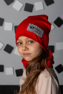 Комплект шапка и шарф FLT Стразы