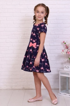 Платье Розовый Фламинго кор. рукав