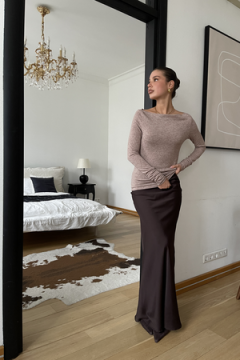 Лонгслив облегающий полупрозрачный с длинным рукавом