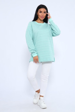 Свитшот 375709 в полоску повседневный трикотажный