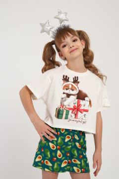 Пижама с шортами ПД-019-073 Кот Новый год