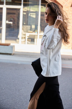 Лонгслив оверсайз с принтом