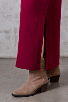 Платье с длинным рукавом Марсала