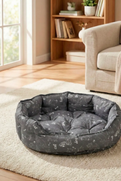 Лежанка для кошек и собак 50×60 с бортиками LDZB, бязь, 100% хлопок, износостойкая, Bio-Line