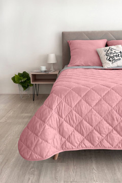 КПБ с одеялом New Style КМ-019 серый-брусника