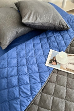 КПБ с одеялом New Style КМ-002 графит-синий