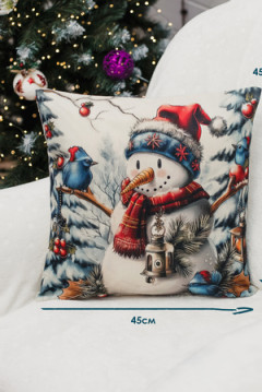 Наволочка декоративная новогодняя 2 шт рогожка