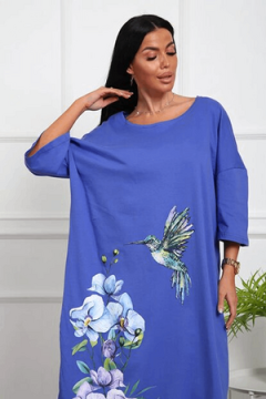 Удлиненная футболка хлопок с принтом Арт. 1092