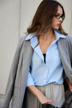 Рубашка оверсайз в полоску хлопковая