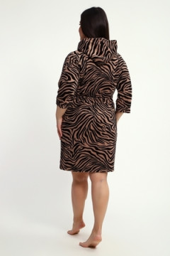 Халат махровый на молнии с капюшоном и накладными карманами