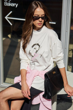 Лонгслив оверсайз с принтом