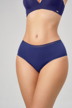 Трусы OIRO 0117 женские хлопковые изумруд/синий/бордовый 44-60 3 шт