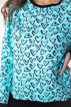 Костюм с брюками Сердца ментол