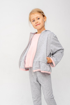 Костюм с бриджами Эмми серый с розовым