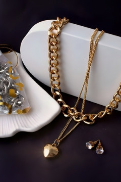 Колье Сердце двустороннее + Подарок