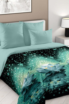 КПБ  Мерцающий лотос 2сп с простыней на резинке  160*200*25, перкаль