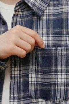 Детская рубашка подростковая синяя