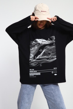 Лонгслив унисекс с принтом Карта ЛГ-01