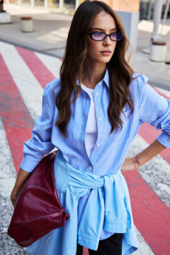 Рубашка оверсайз в полоску хлопковая