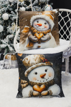 Наволочка декоративная новогодняя 2 шт 3D эффект велюр