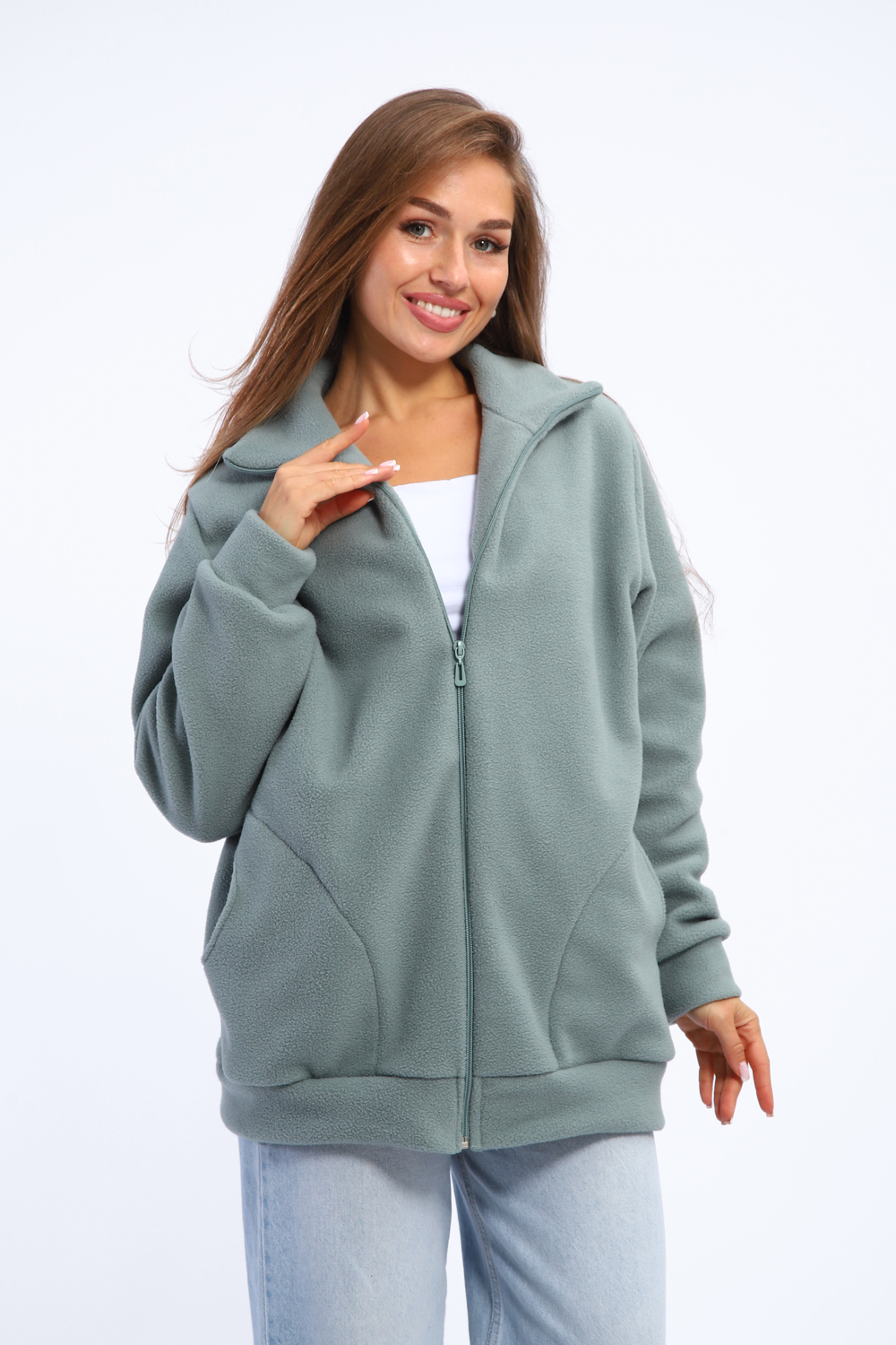 Толстовка флисовая 002 полынь