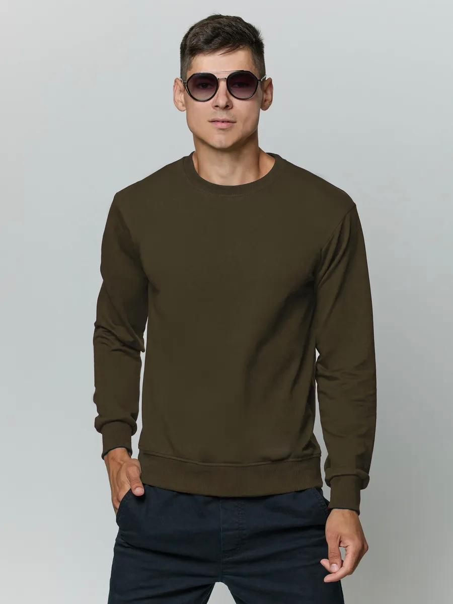 Лонгслив мужской футер двухнитка, Арт. 810 хаки