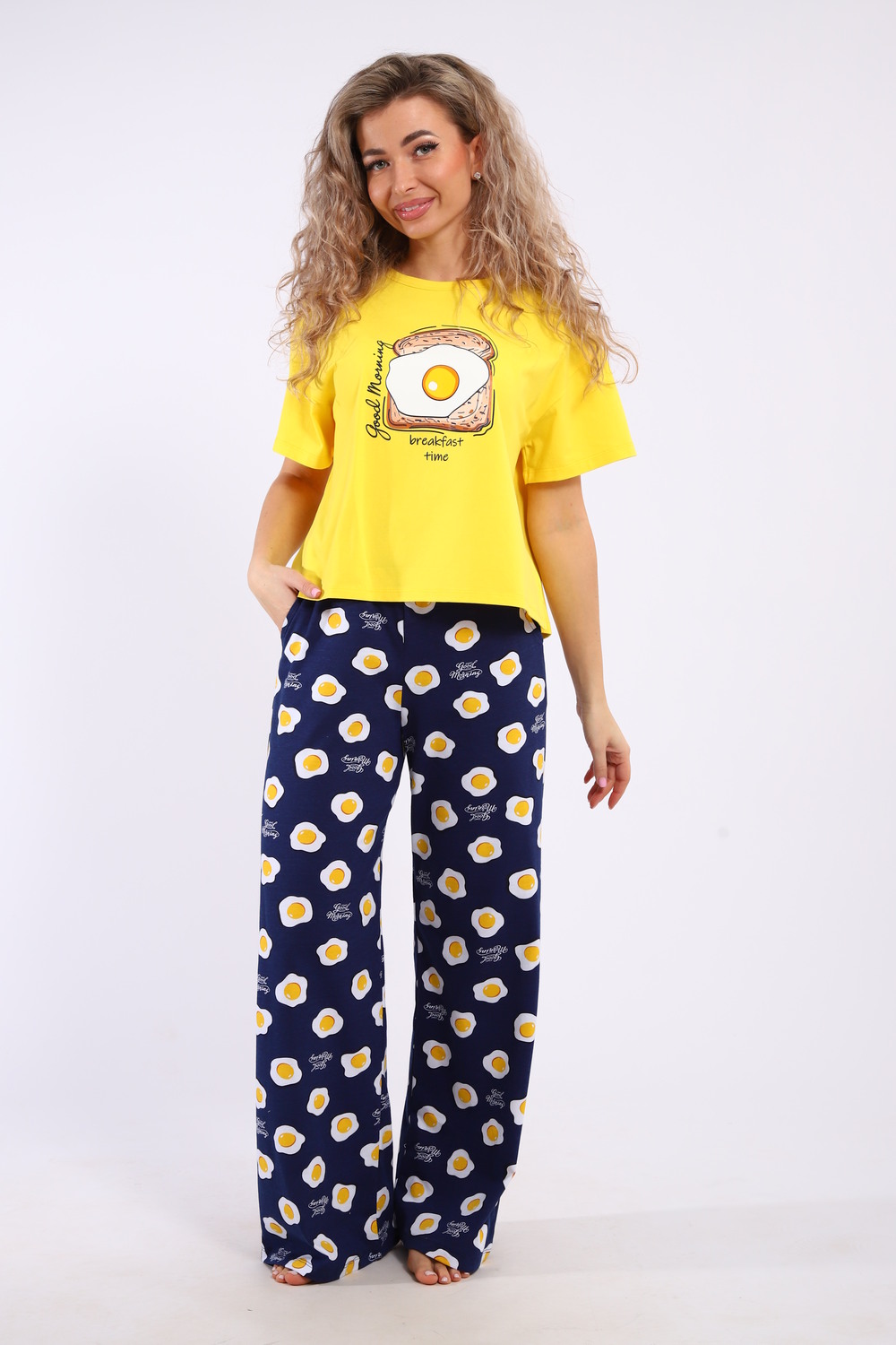 Костюм домашний арт. КД-00-007 желтый/яичница
