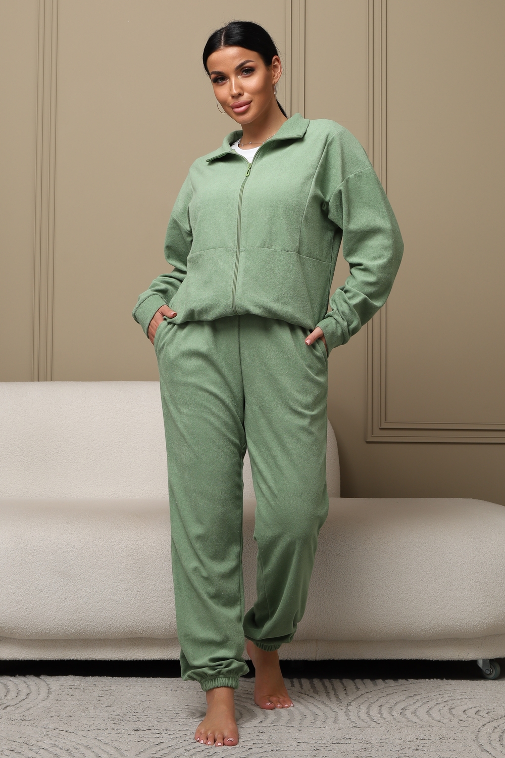 Костюм женский махровый КМБ01 олива