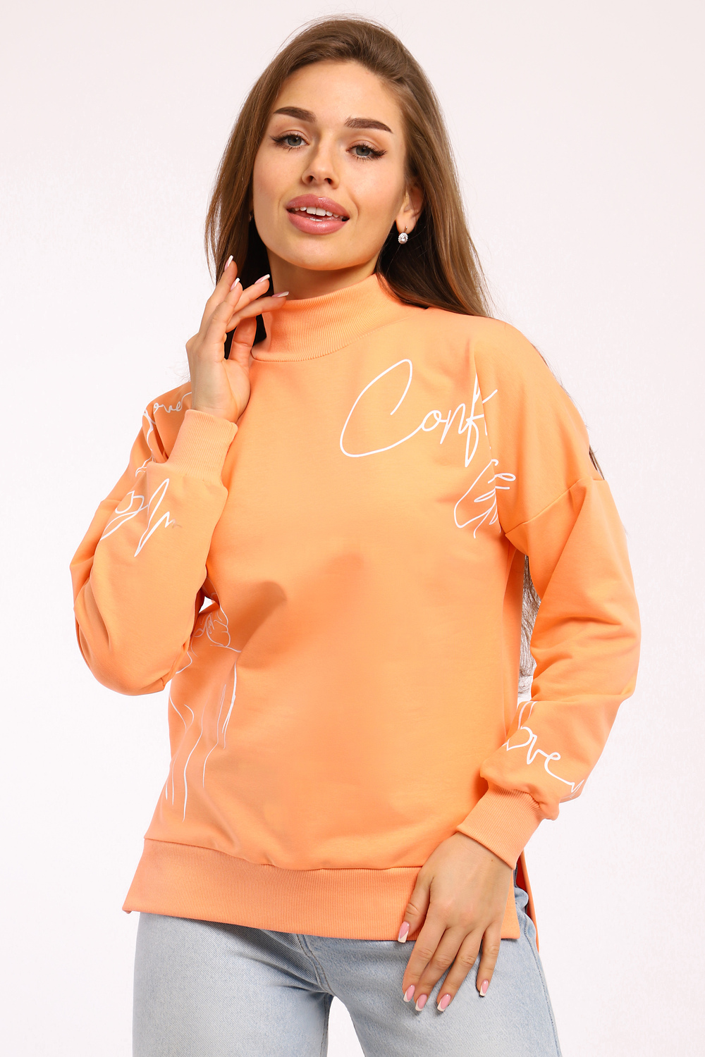 Толстовка женская 88526 персик