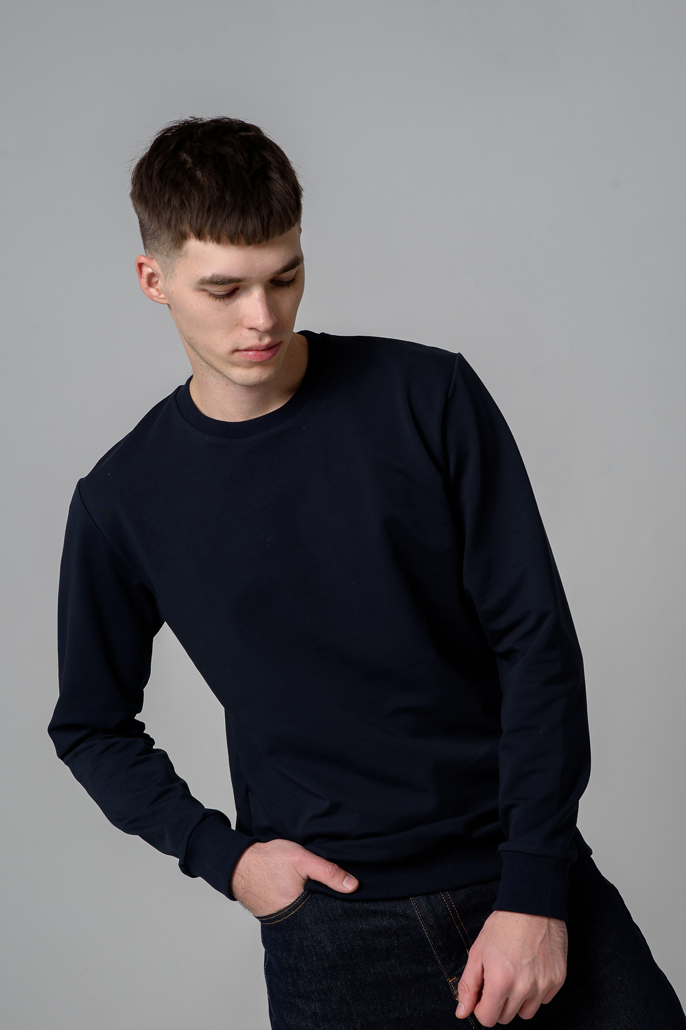 14430/1 Свитшот мужской темно-синий