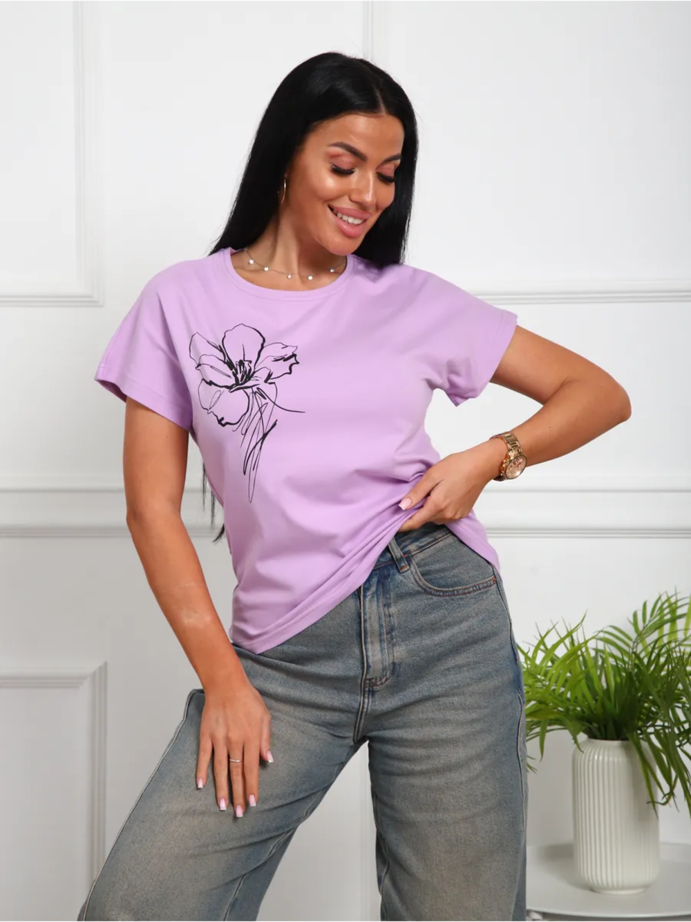 Футболка с рисунком Арт. 790 розовый