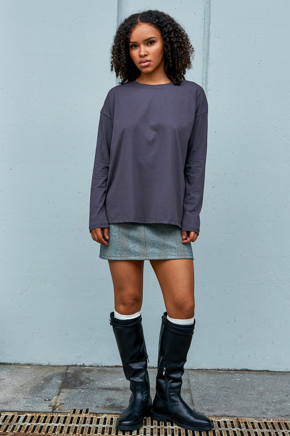 Лонгслив Лонг-оверсайз графит