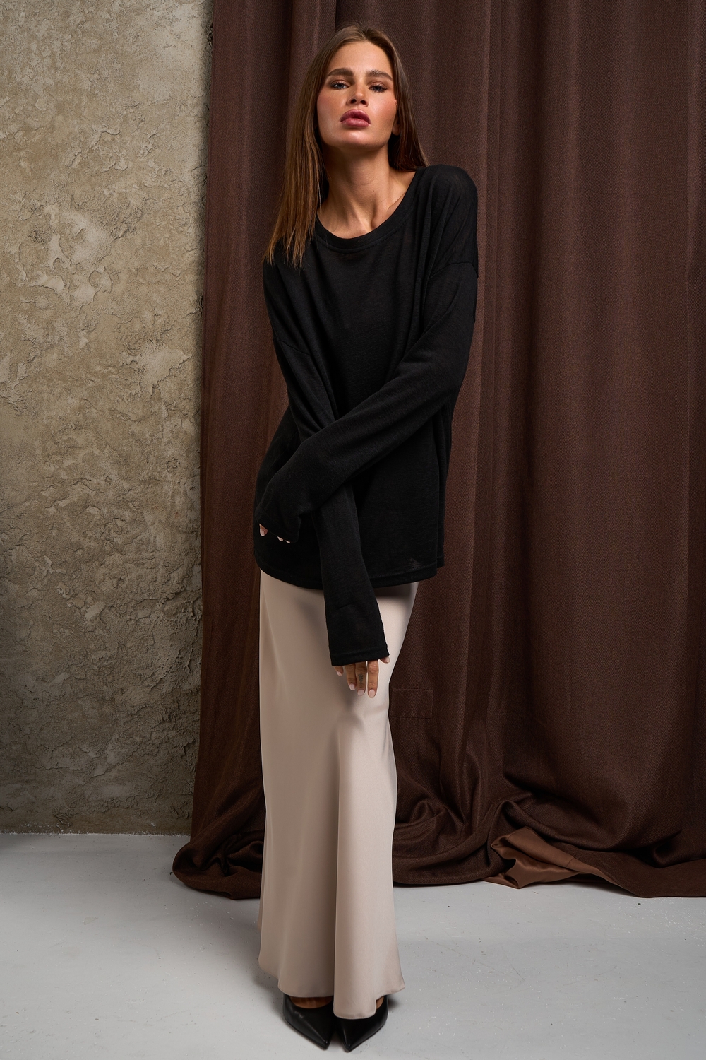 Лонгслив Флам черный