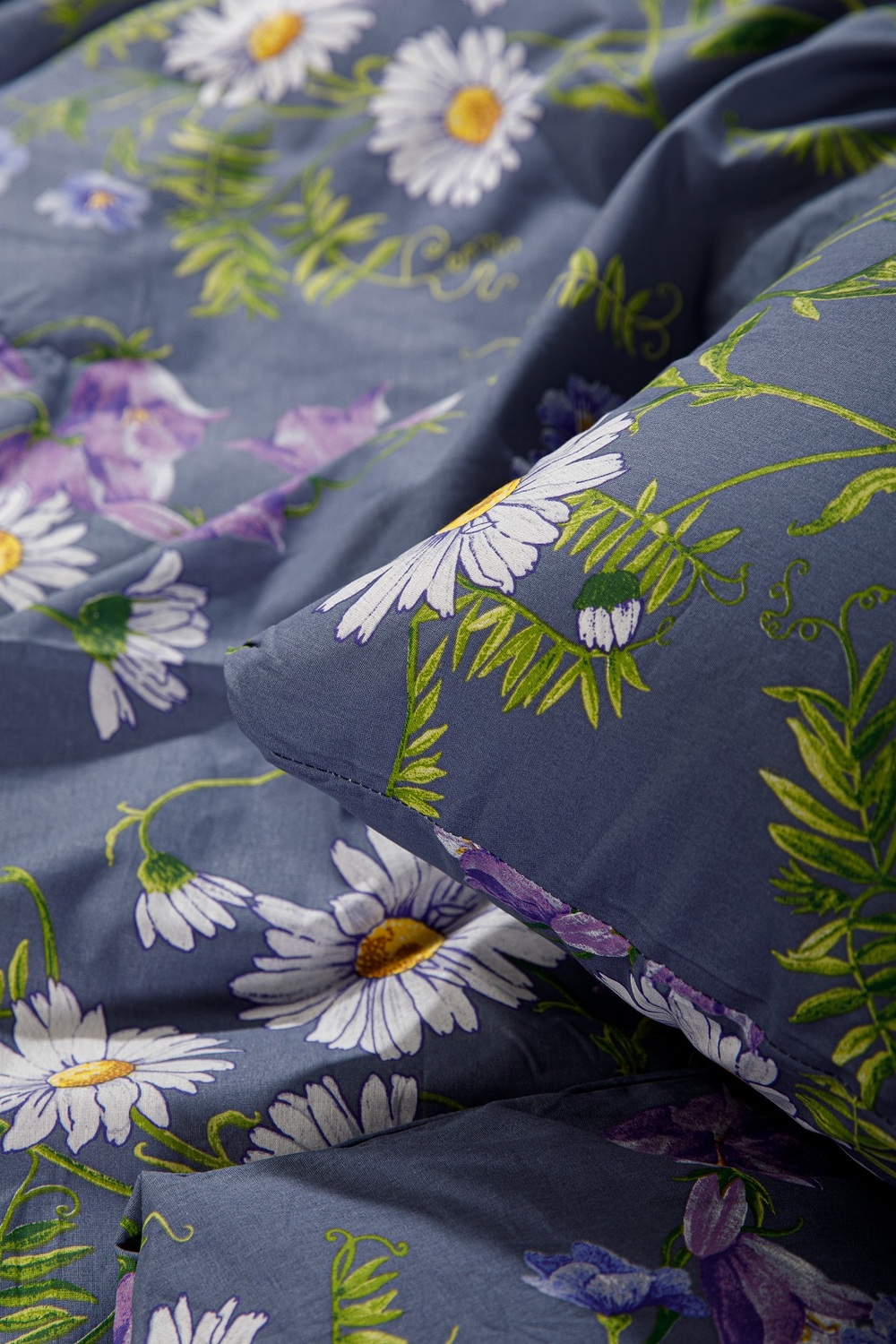 Купить Постельное белье Ромашки цвет лаванда 1, 5 сп. 70*70 в интернет ...