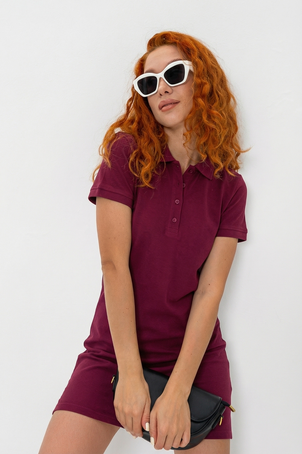 14413 платье поло винный