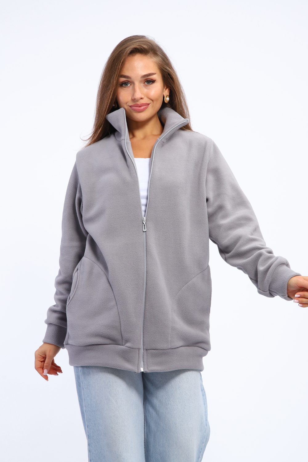 Толстовка флисовая 002 серый