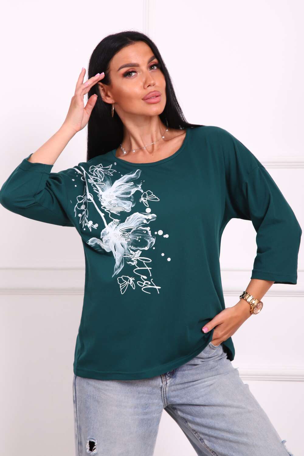 29524 туника женская изумруд