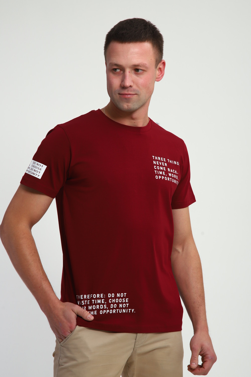 Футболка мужская 052 бордовый