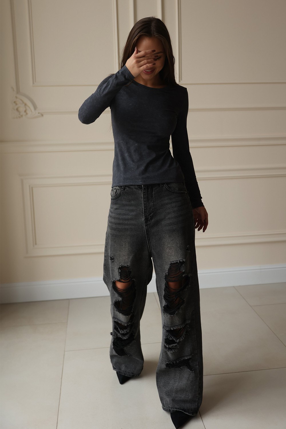 Лонгслив облегающий повседневный skims варенка