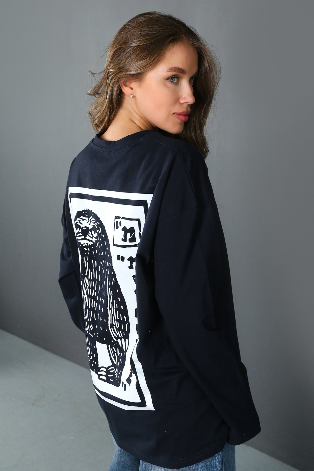 Лонгслив с принтом ЛГ-01